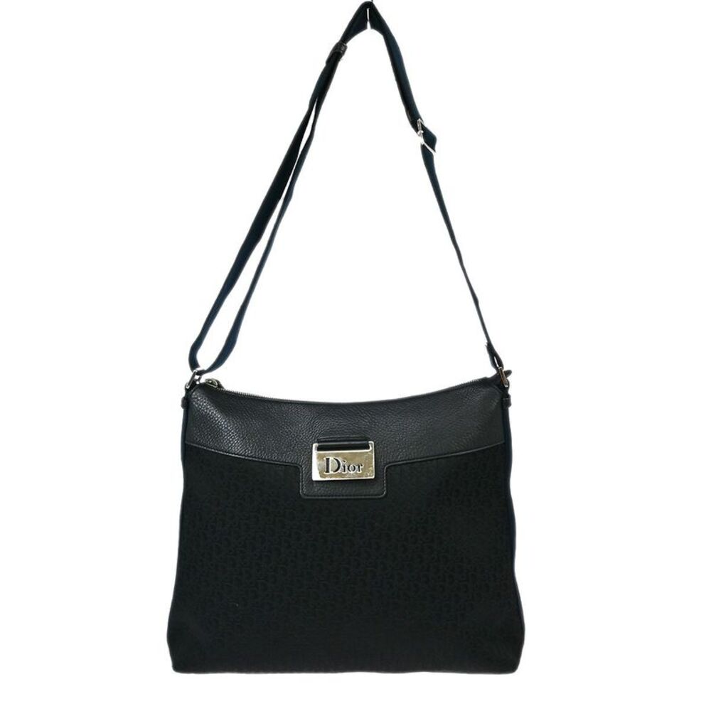 Christian Dior Vintage Street Chic Messenger Diorissimo Canvas And Leather Black